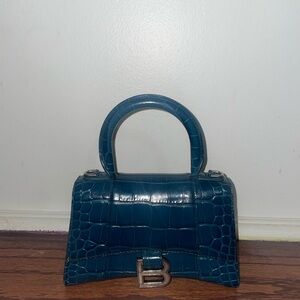 Balenciaga Blue Croc-Embossed Bag